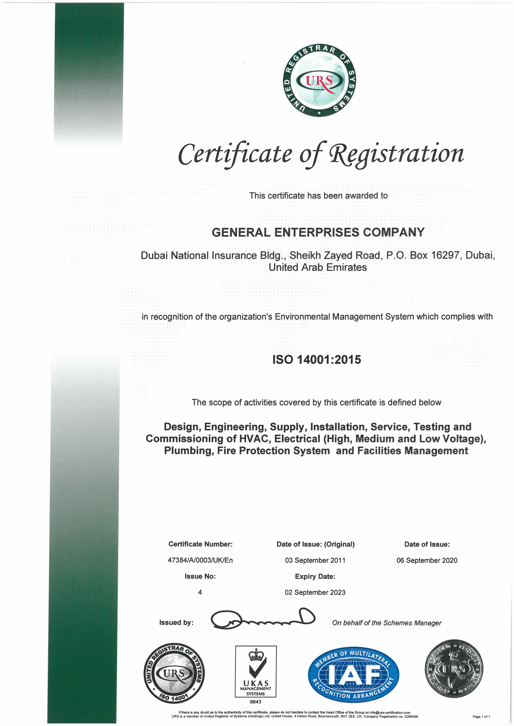 certificate of registration