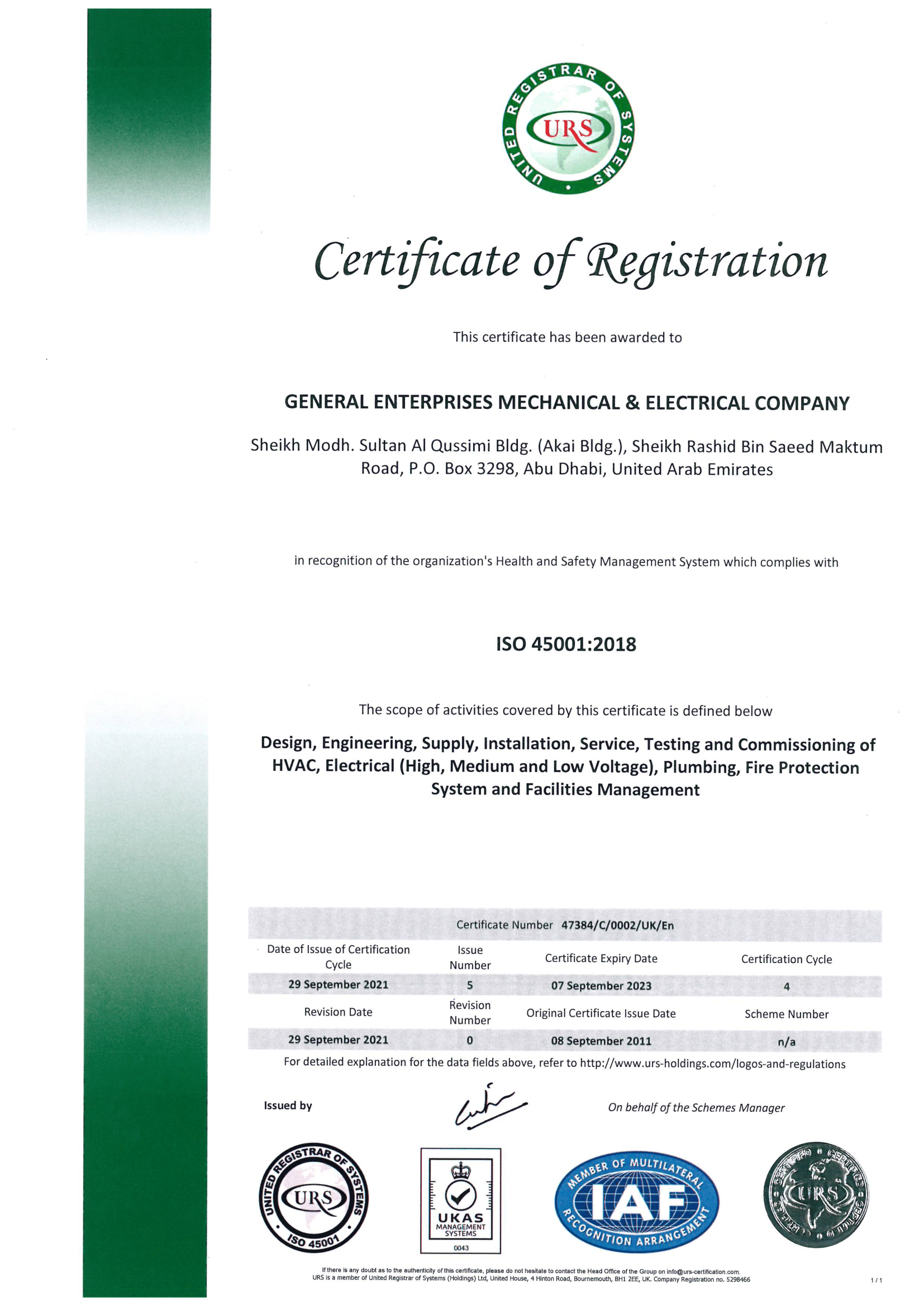 certificate of registration