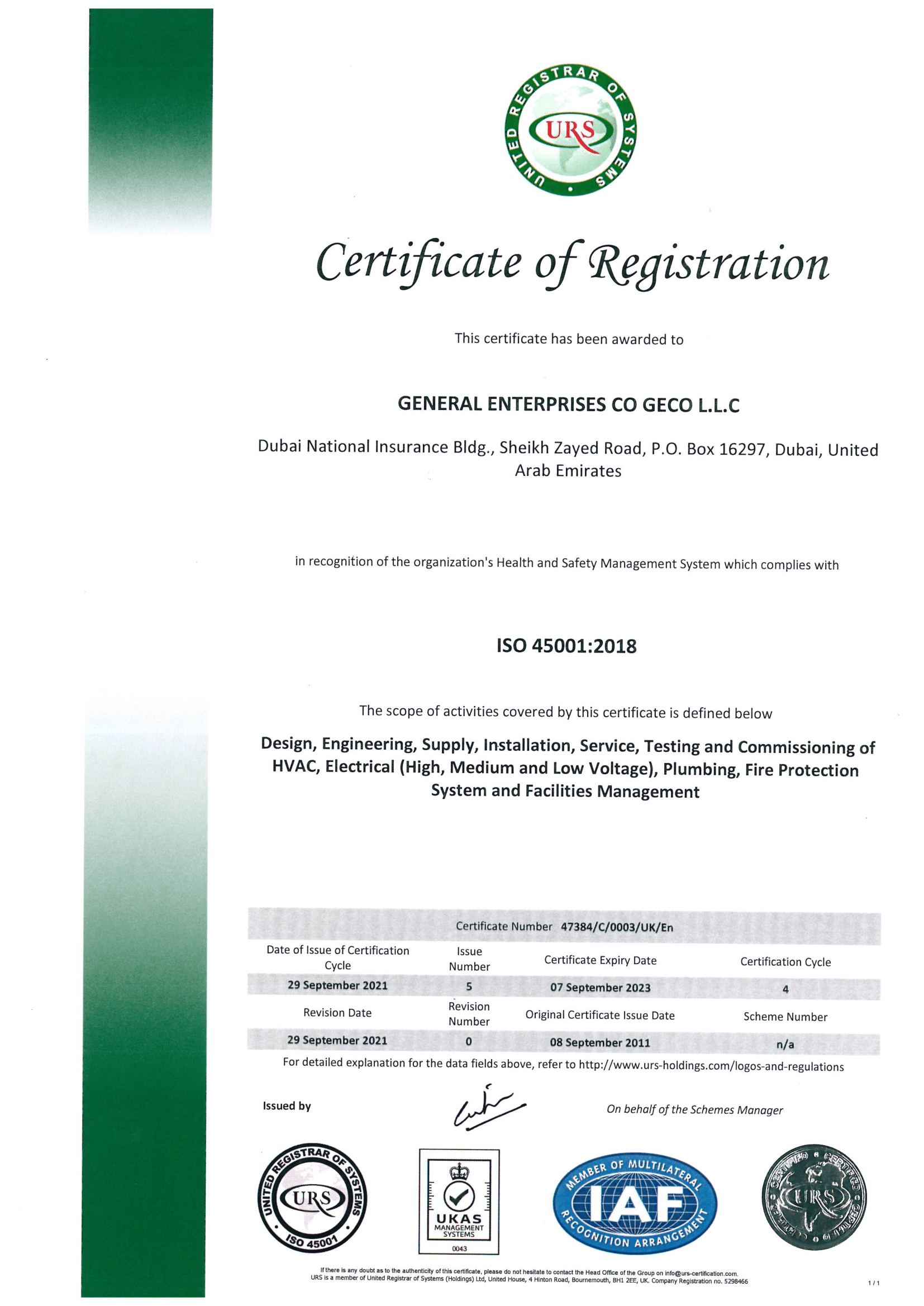 certificate of registration